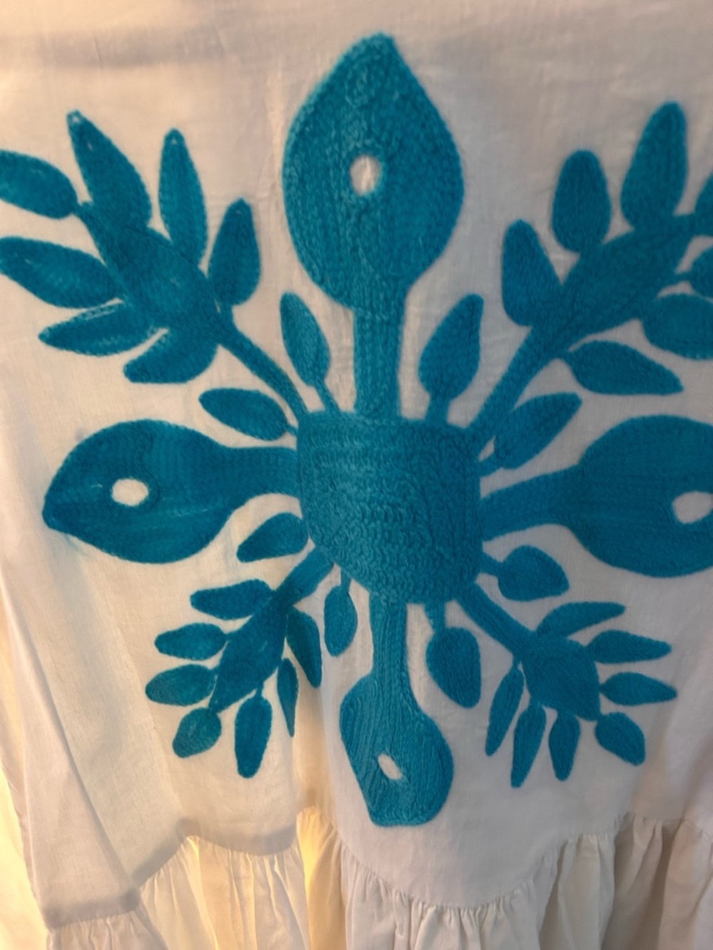 White and Blue Women's Top hearts of Grace NWT